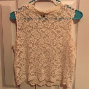 White Lace Crop Top